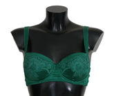 Dolce & Gabbana Green Silk Stretch Floral Lace Bra Underwear -   -  Dolce & Gabbana.
